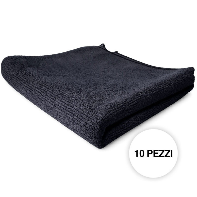 Panni neri in microfibra - 10 Pezzi